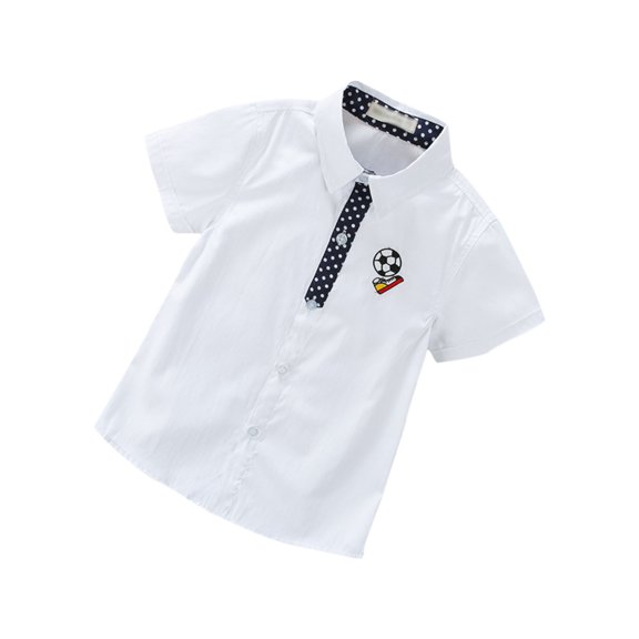 MeetoTime Girls Boys Short Sleeved Shirt Summer Loose Graphic Printed Thin Lapel Top 3-8 Years Baby Clothes