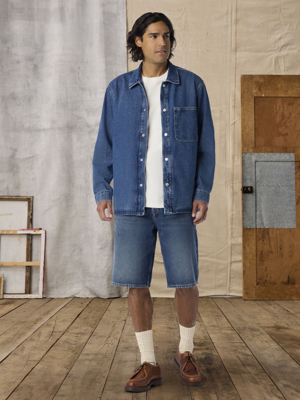 Levi Strauss Signature™ Men's and Big and Tall Loose Denim Shorts, 12" Inseam