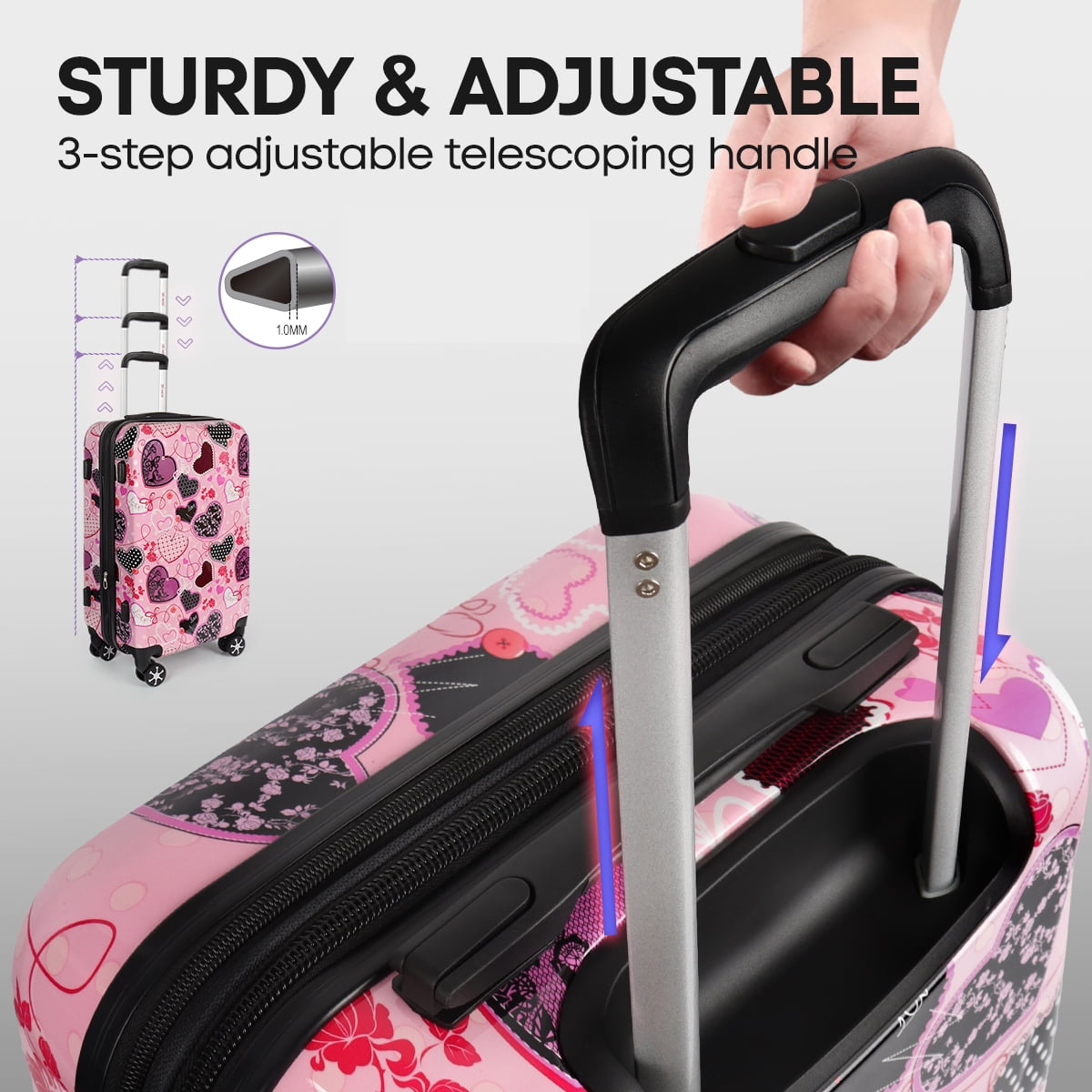 28 Inch Large Checked Luggage Expandable Suitcase with Spinner Wheels & TSA Lock Lightweight Durable PC Hardshell Rolling Suitcase,0028#11