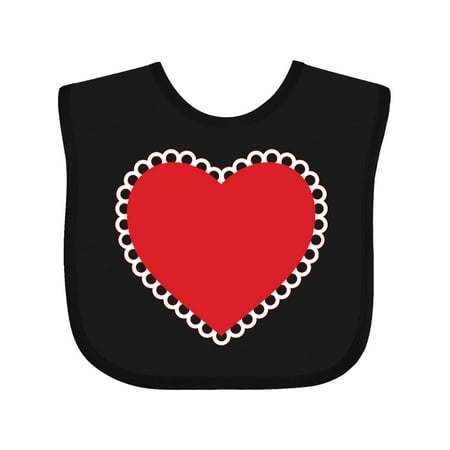 

Inktastic Valentine s Day Red Lace Heart Outfit Gift Baby Boy or Baby Girl Bib