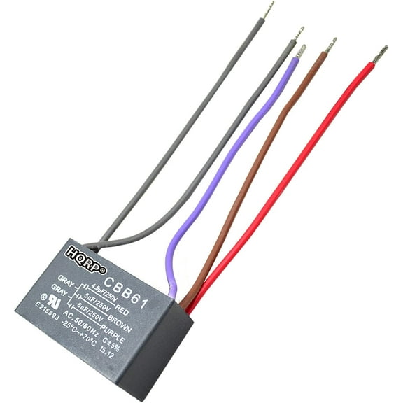 HQRP Ceiling Fan Capacitor CBB61 4.5uf 5uf 6uf 5-Wire