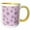 Yellow/White, variant on 3drose, Christmas Allover Pattern with Ink Snowflakes in Pink Purple, 15oz Mug