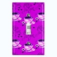 thumbnail image 1 of Metal Light Switch Plate Outlet Cover (Pink Floral Coffee Cup COF003), 1 of 13