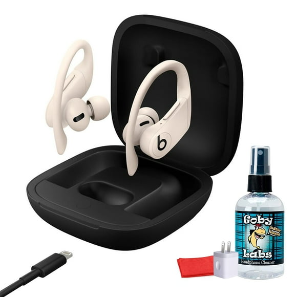 Beats by Dr. Dre Powerbeats Pro In-Ear Wireless Headphones (Ivory) (MY5D2LL/A) Bundle Including: Charging Case, Different Sized Eartips, USB Adapter, Goby Labs Headphone Cleaner, Fiber Cloth
