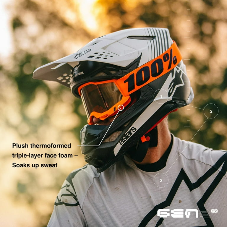 ウェア 100% THE RACECRAFT + MX CB GOGGLE Mountain Bike Goggles 100 Goggles Clear Lens 100 Percent Eyewear