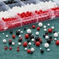 thumbnail image 4 of 1860pcs 5 Sizes Vase Filler Pearls Undrilled Pearl Beads 2.5/4/5/6/8mm Acrylic Pearl Beads Floating Bead No Hole Pearls for Vase Filler Makeup Brush Holder Party Decor Black/White/Red DIY, 4 of 6