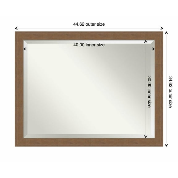 Amanti Art Alta Medium Brown Framed Wall Mirror - 20.62 x 24.62 in