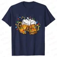 thumbnail image 3 of Camiseta de Feliz Navidad para hombre, camisetas para amantes de los beber, camiseta divertida de cerveza de Papá Noel, camisetas gráficas de luces navideñas de gran tamaño para hombre, 3 of 5
