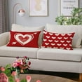 thumbnail image 4 of Happy Valentines Day Pillow Covers 12x20 Set of 4 Wedding Anniversary Throw Pillow Covers Red Love Heart Cushion Covers Pillow Cases for Outdoor Couch Sofa Decoration(12X20), 4 of 6
