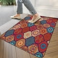 thumbnail image 3 of Retro Door Mat, 17 X 30 Inch Boho Vintage Square Pattern (2) Welcome Doormat Decorative Home Floor Mat, Non Slip Rubber Back and Strong Water Absorption for Outdoor Indoor Entrance Decor, 3 of 6