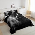 thumbnail image 4 of Erosebridal Ensemble de Literie Sabre Laser Gris pour Lit Simple, Couette Fraîche Éclairs, Décor Géométrique Moderne, Réversible 2 Pcs, 4 of 8