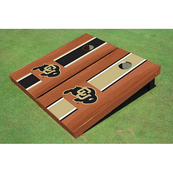 University of Colorado Rosewood Alternating Long Stripe Cornhole Boards