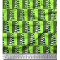 thumbnail image 1 of Soimoi Poly Georgette Fabric Check & Leaves Artistic Print Sewing Fabric Yard 52 Inch Wide, 1 of 1