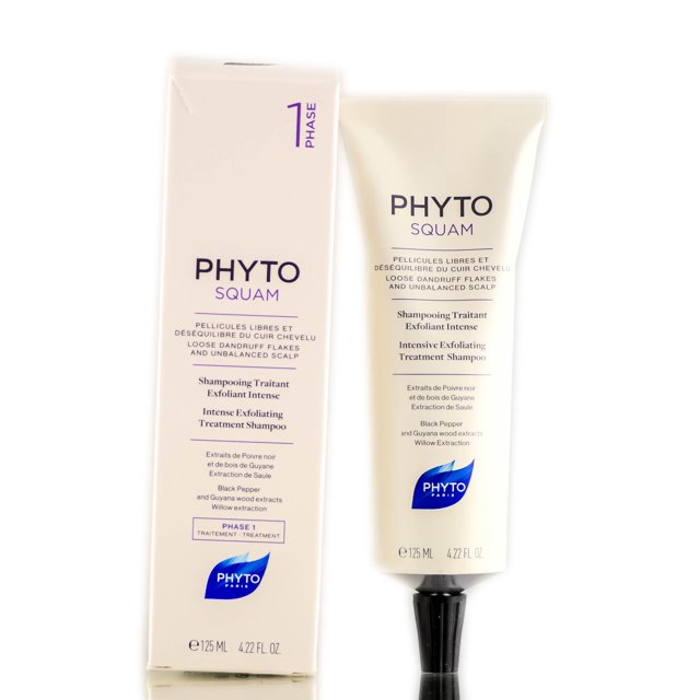 4.22 oz , Phyto Phytosquam Intense Exfoliating Treatment Shampoo - Pack of 3 w/ SLEEKSHOP Teasing Comb PHYTO belleza