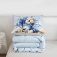 thumbnail image 6 of jejeloiu Sea Beach Shell Twin Comforter Sets Kids,Coastal Style Ocean Starfish Bedding Set,Reversible,2 Pieces, 6 of 8