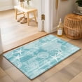 thumbnail image 2 of 2x3 Ft Entryway Area Rug, Turquoise Coastal Kitchen Rug Runner Washable Floor Mat, Nautical Coral Starfish Shell Seahorse Ocean Non Slip Indoor Door Mat Throw Carpet for Bathroom Living Room Bedroom, 2 of 8