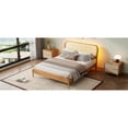 thumbnail image 6 of Queen Size Storage Platform Bed, Wood Bed Frame with LED Light, Rattan Headboard for Bedroom, 6 of 18