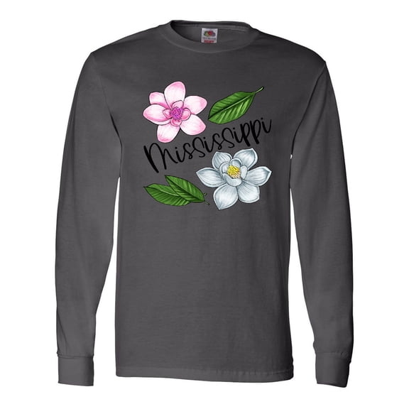 Inktastic Mississippi Magnolia Flowers and Leaves Long Sleeve T-Shirt