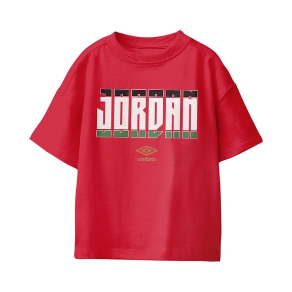 Umbro Kids Jordan Stacked Soccer T Shirt (Red, XS-XL)