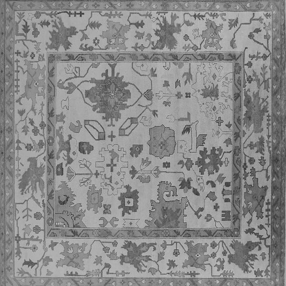 Ahgly Company Indoor Square Oriental Gray Industrial Area Rugs, 4' Square