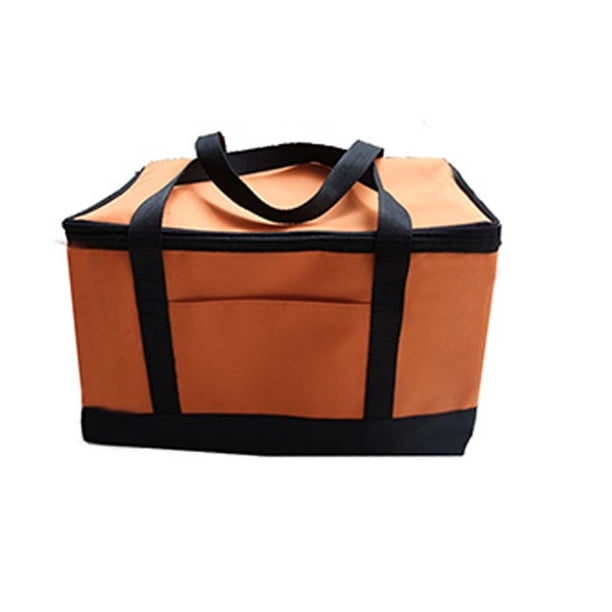 Inteprter Bolsas aisladas Contenedor de comida de mano Picnic al aire libre Engrosamiento Bolsa de almuerzo de mantenimiento fresco Oficina Organizadores de utensilios de cocina Naranja 35*22*22