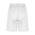 thumbnail image 6 of Bloomae Bermuda Shorts for Women Knee Length High Waisted Cotton Button Elastic Wasit Summer Dressy Casual Long Chino Shorts with Pockets White XXL, 6 of 6