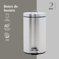 thumbnail image 3 of Botes de Basura 12L Metalico Acero Inox C/Pedal Cocina 2pzas, 3 of 7