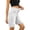 White, variant on Women's High Waiste Jegging Shorts with Wide Elastic Waistband Casual Summer Bermuda Stretch Denim Shorts