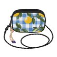 thumbnail image 2 of FORMRS Mini Crossbody Bag for Women Adjustable Shoulder Rope Travel Casual Phone Purse, Light Blue Plaid, 2 of 7