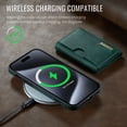 thumbnail image 4 of ELEHOLD Case for iPhone 14 Pro, Magnetic 2 in 1 Detachable Leather Wallet Case with Card Holder & Stand,Green, 4 of 6