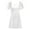 White, variant on Plus Size Dress for Women Square Neck Bubble Sleeve Shrink Pleated Chest Strapless Doll Midi Dress Blue XXL