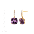 thumbnail image 5 of Women's Welry Amethyst Drop Earrings with Diamonds in 14kt Yellow Gold, 5 of 6