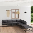 thumbnail image 1 of vidaXL 8 Piece Garden Lounge Set with Cushions Poly Rattan Grey, 1 of 5
