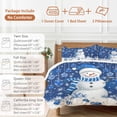 thumbnail image 6 of Christmas Blue Snowman Comforter Set California King Size, Xmas Balls Snowflake Soft Bedding Set for Man Woman, 4 Pieces Duvet Cover Set with Fitted Sheet, 2 Pillowcases, 6 of 9