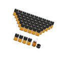 thumbnail image 1 of 50x Amber Mini Glass Bottle for Aromatherapy Inner Sample Vial Small Essential plug 2ml, 1 of 9