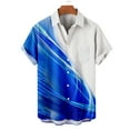 thumbnail image 5 of JINMGG Mens Tops under $5,Men Fashion Casual Buttons Printing Turndown Short Sleeve Shirt Blouse Blue XXL, 5 of 6