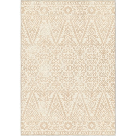 My Texas House Olympia 9' X 13' Beige Floral Outdoor Rug