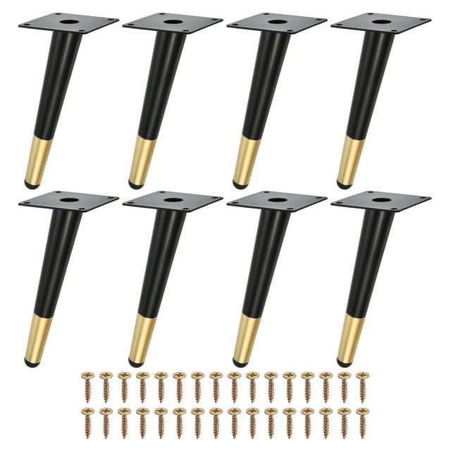 Patas de muebles Unique Bargains de Metal para Reemplazo Patas de Sofá de Bricolaje Negro y Dorado 8 pulgadas