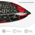thumbnail image 6 of LNWH Red Skull Doodle Throw Pillow Covers, Square Soft Linen Decorative Pillow Cases, 18"x18", 6 of 8