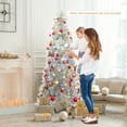 thumbnail image 2 of Gymax 7 FT Pre-lit Artificial Silver Tinsel Christmas Tree Slim Pencil Xmas Tree, 2 of 10