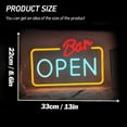 thumbnail image 7 of Y YUNHSOM "Bar OPEN" Neon Sign 13 x 8.6 Inch - Ice Blue & Red LED Neon Light, Adjustable Brightness, USB Powered, Window Door Decor for Bar Pub Cafe, 7 of 7