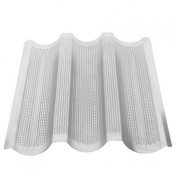 3 ranuras para pan francés Sartenes para baguette Molde para hornear Baguette Waves Bandeja para hornear Pan Pan Herramienta para hornear Plata ANGGREK Otros