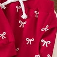 thumbnail image 4 of NAISIBABY Toddler Girls Sets, Bowknot Graphic Pullover Sweatshirt and Tapered Pants Cute Outfit 2-Piece Wine 3T, 4 of 7