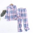 thumbnail image 2 of Conjunto de pijama de franela de algodón para mujer, ropa de casa, pantalón de manga larga, holgado, estampado Simple, Otoño e Invierno, 2 of 4
