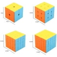 thumbnail image 2 of Cube Magique 2x2 3x3 4x4 5x5 Collection de Casse-Tête Cube Sans Autocollants Lot de 4, 2 of 2