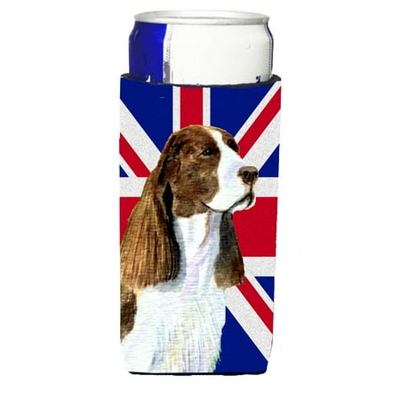 

Carolines Treasures SS4955MUK Springer Spaniel with English Union Jack British Flag Ultra Hugger for slim cans Slim