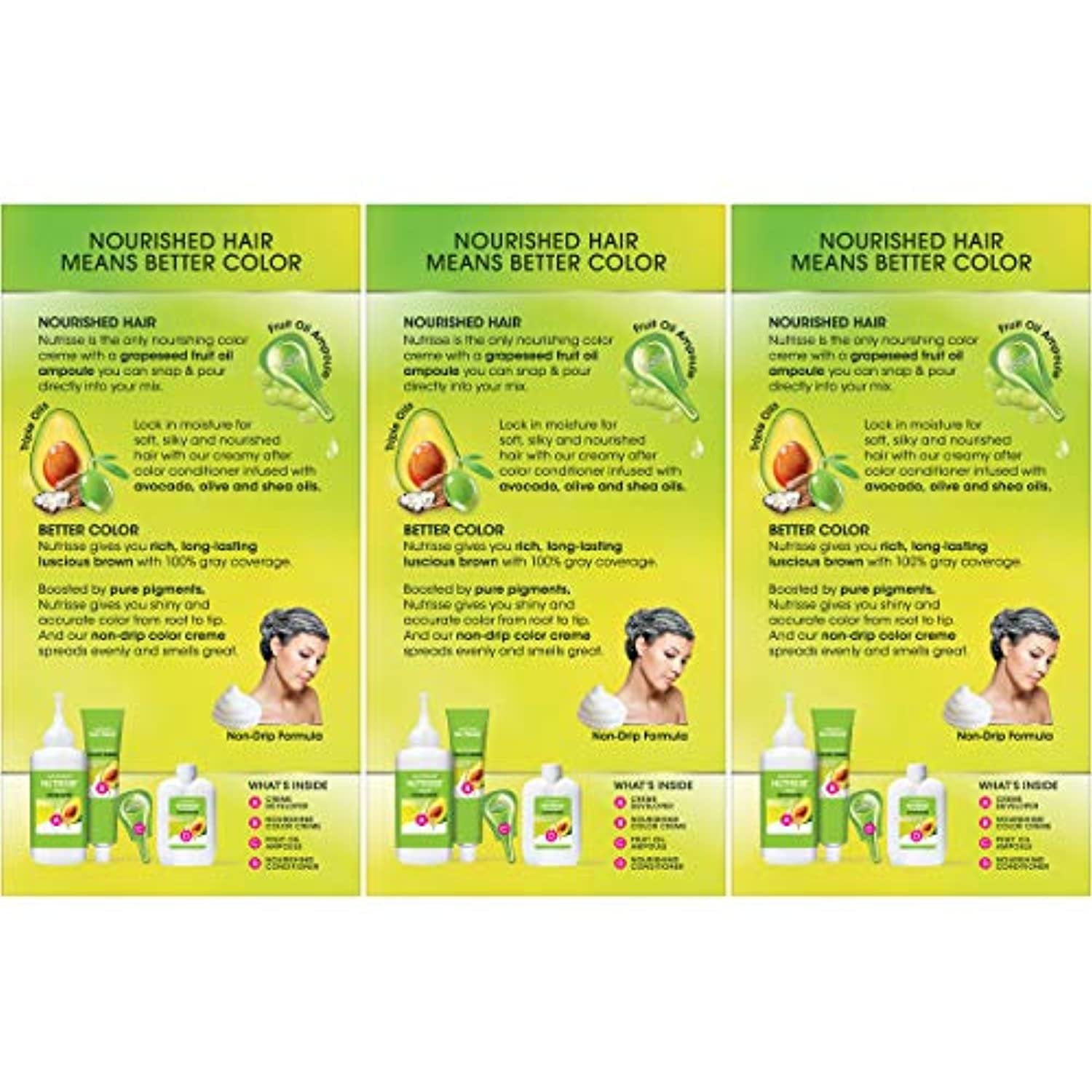 Garnier Nutrisse Nourishing Color Creme 63 Light Golden Brown, 1 ct, 3 Pack