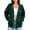 Blackish Green, variant on Women's Long Sleeve Full Zip Hoodie Loose Fit Fleece Lined Sweatshirt Open Front Cardigan Coat with Zipper Pockets Drop Shoulder Black XXL