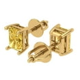 thumbnail image 2 of Clara Pucci 1Ct Yellow Emerald Cut VVS1 Screw Back Stud 18k Solid hypoallergenic Gold Designer Earrings For April, 2 of 7