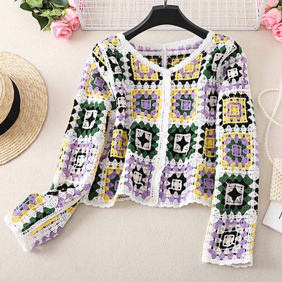 WRKEKC Women's Lightweight Cardigan Open Front Long Sleeve Loose Fit Knit Cover Up for Spring and Fall Versatile Layering White Free Size